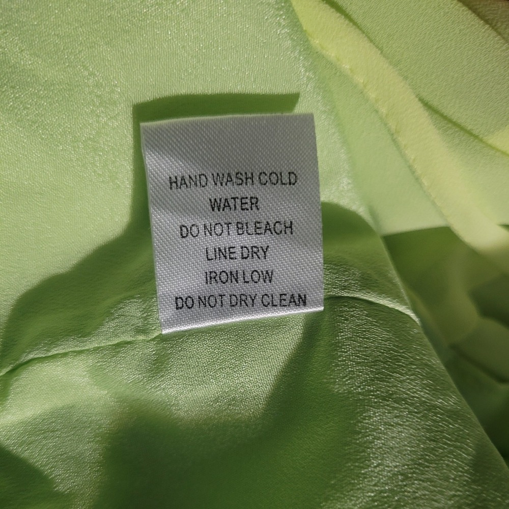 Fashion Nova Beach Views Chiffon Jumpsuit Women's Size XL Lime Halter Wide Leg - Picture 10 of 14